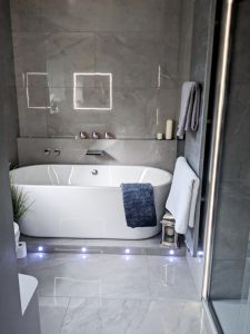 Bathroom large format porcelain tiles
